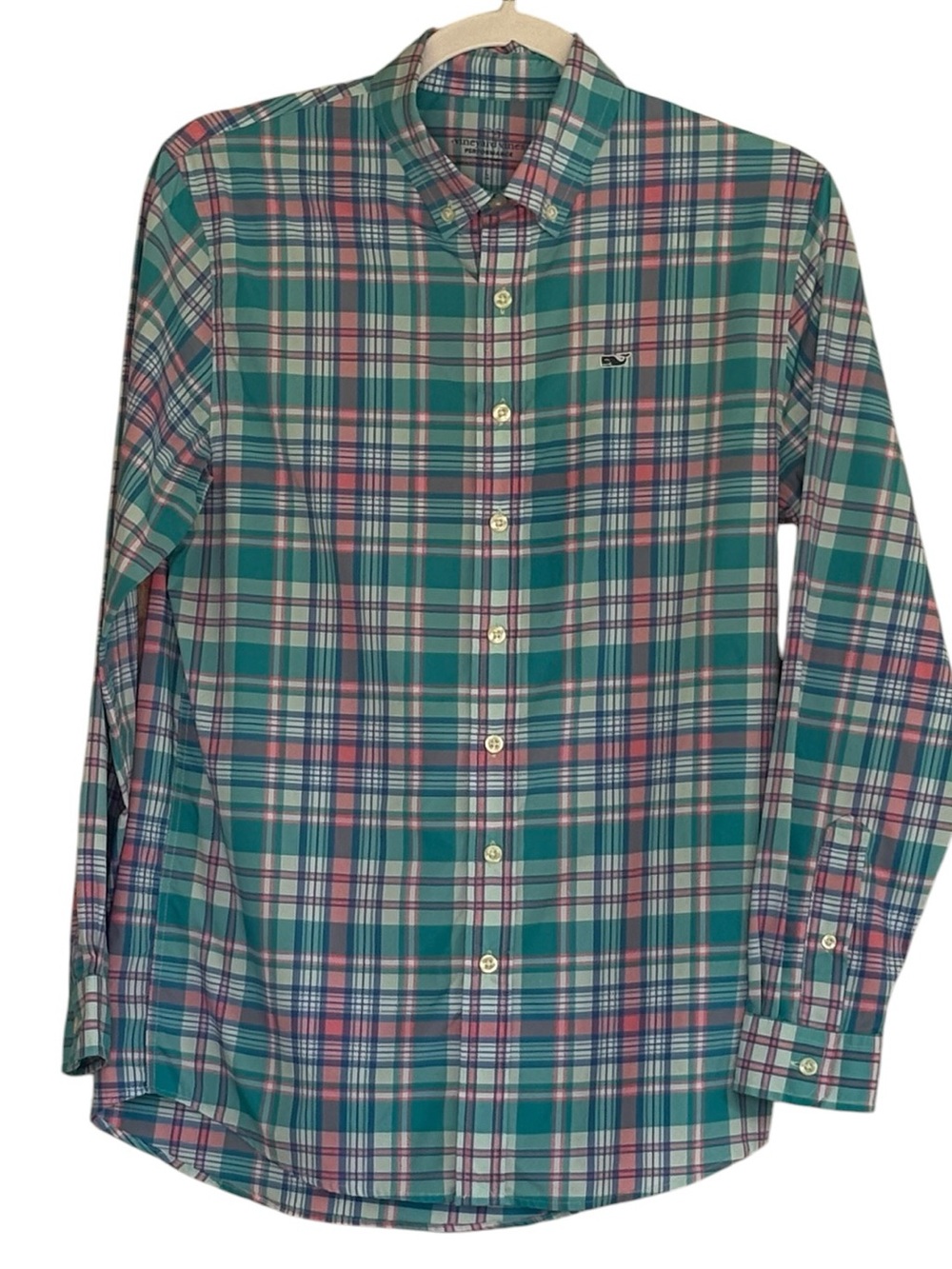 Vineyard Vines Performance Moisture Wicking Plaid Button Down Shirt Size L